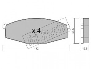 fri.tech. 112.0 stabdžių trinkelių rinkinys, diskinis stabdys 
 Techninės priežiūros dalys -> Papildomas remontas
41060-C7194, 41060-C7892, 41060-C8186