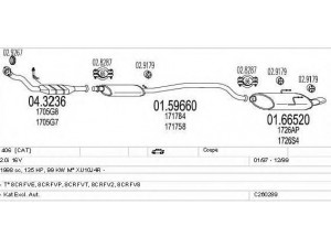 MTS C260289006197 išmetimo sistema 
 Išmetimo sistema -> Išmetimo sistema, visa