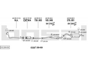 BOSAL 012.304.50 išmetimo sistema 
 Išmetimo sistema -> Išmetimo sistema, visa