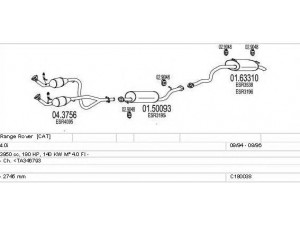 MTS C180038001486 išmetimo sistema 
 Išmetimo sistema -> Išmetimo sistema, visa
