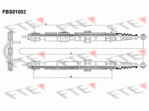 FTE FBS01002 trosas, stovėjimo stabdys 
 Stabdžių sistema -> Valdymo svirtys/trosai
60801790, 82390671, 82441688