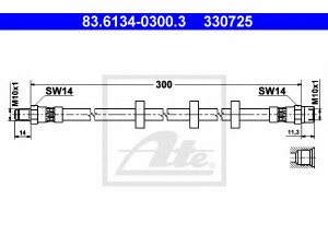 ATE 83.6134-0300.3 stabdžių žarnelė 
 Stabdžių sistema -> Stabdžių žarnelės
1359291