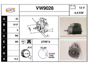 SNRA VW9028 starteris 
 Elektros įranga -> Starterio sistema -> Starteris
036911023P