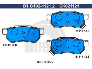 GALFER B1.G102-1121.2 stabdžių trinkelių rinkinys, diskinis stabdys 
 Techninės priežiūros dalys -> Papildomas remontas
06022-SP8-000, 43022-SE0-000, 43022-SE0-930