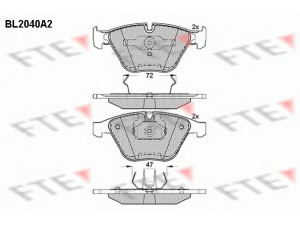 FTE BL2040A2 stabdžių trinkelių rinkinys, diskinis stabdys 
 Techninės priežiūros dalys -> Papildomas remontas
34 11 6 776 161, 34 11 6 783 542