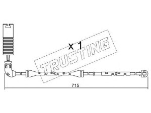 TRUSTING SU.155 įspėjimo kontaktas, stabdžių trinkelių susidėvėjimas 
 Stabdžių sistema -> Susidėvėjimo indikatorius, stabdžių trinkelės
34 35 1 165 580