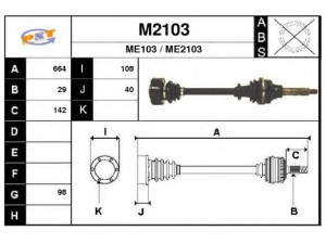 SNRA M2103 kardaninis velenas
5829037101