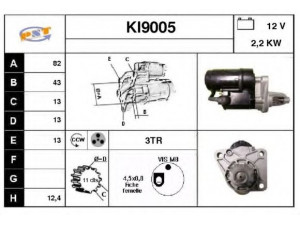 SNRA KI9005 starteris 
 Elektros įranga -> Starterio sistema -> Starteris
OK60118400, OK60A18400