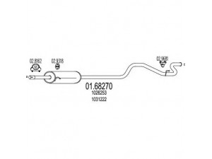 MTS 01.68270 galinis duslintuvas 
 Išmetimo sistema -> Duslintuvas
1026253, 1026429, 1031221, 1031222