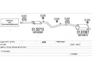 MTS C410006013923 išmetimo sistema 
 Išmetimo sistema -> Išmetimo sistema, visa