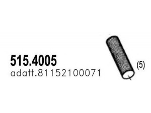 ASSO 515.4005 lanksti žarna, išmetimo sistema 
 Išmetimo sistema -> Išmetimo vamzdžiai
81152100071