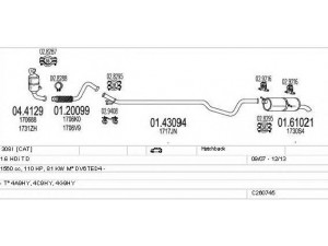 MTS C260745015064 išmetimo sistema 
 Išmetimo sistema -> Išmetimo sistema, visa