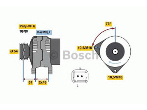 BOSCH 0 986 080 660 kintamosios srovės generatorius 
 Elektros įranga -> Kint. sr. generatorius/dalys -> Kintamosios srovės generatorius
5702 F4, 5702 G2, 5705 AX, 5705 EE