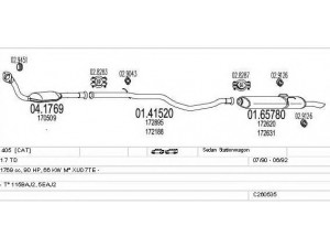 MTS C260535008692 išmetimo sistema 
 Išmetimo sistema -> Išmetimo sistema, visa