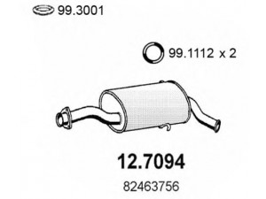 ASSO 12.7094 galinis duslintuvas 
 Išmetimo sistema -> Duslintuvas
82463756, 82463768, 82473335