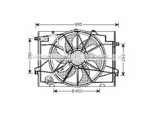 AVA QUALITY COOLING HY7520 ventiliatorius, radiatoriaus 
 Aušinimo sistema -> Oro aušinimas
252312E000, 253502E000, 253802E380
