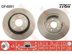 TRW DF4891 stabdžių diskas 
 Stabdžių sistema -> Diskinis stabdys -> Stabdžių diskas
34211160233, 34212282303, 34216751194