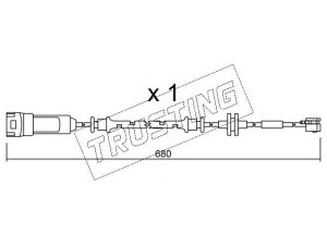 TRUSTING SU.145 įspėjimo kontaktas, stabdžių trinkelių susidėvėjimas 
 Stabdžių sistema -> Susidėvėjimo indikatorius, stabdžių trinkelės
0051700153, 51700153, 24427919