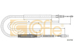 COFLE 10.4728 trosas, stovėjimo stabdys 
 Stabdžių sistema -> Valdymo svirtys/trosai
1338691080, 4745W7