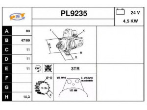 SNRA PL9235 starteris