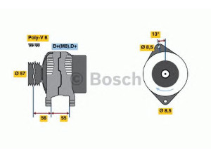 BOSCH 0 123 545 001 kintamosios srovės generatorius
