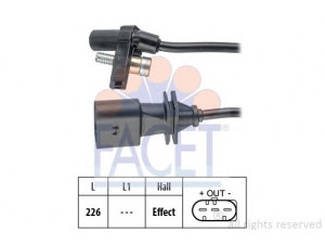 FACET 9.0759 jutiklis, alkūninio veleno impulsas; impulso jutiklis, smagratis 
 Elektros įranga -> Jutikliai
13 62 7 787 192, 13 62 7 809 334