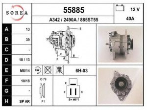 EAI 55885 kintamosios srovės generatorius 
 Elektros įranga -> Kint. sr. generatorius/dalys -> Kintamosios srovės generatorius
2703087701, 2703087702