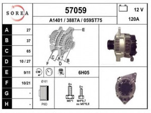EAI 57059 kintamosios srovės generatorius
7700106501, 7700422143, 7711134358