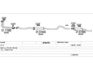 MTS C250754007301 išmetimo sistema 
 Išmetimo sistema -> Išmetimo sistema, visa