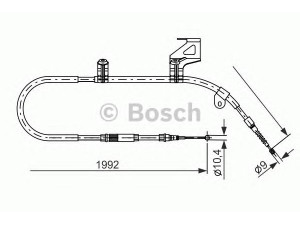 BOSCH 1 987 477 242 trosas, stovėjimo stabdys 
 Stabdžių sistema -> Valdymo svirtys/trosai
3BD 609 722 A, 3BD 609 722 C, 3BD 609 722