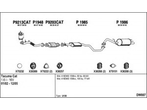 FENNO DW807 išmetimo sistema 
 Išmetimo sistema -> Išmetimo sistema, visa