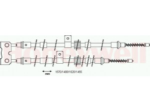 BENDIX 433103B trosas, stovėjimo stabdys 
 Stabdžių sistema -> Valdymo svirtys/trosai
1077296, 97KB2A603AD