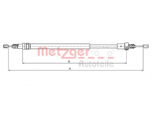 METZGER 10.6776 trosas, stovėjimo stabdys 
 Stabdžių sistema -> Valdymo svirtys/trosai
7700 422 532