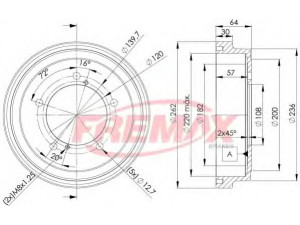 FREMAX BD-4804 stabdžių būgnas 
 Stabdžių sistema -> Būgninis stabdys -> Stabdžių būgnas
43511-65D10