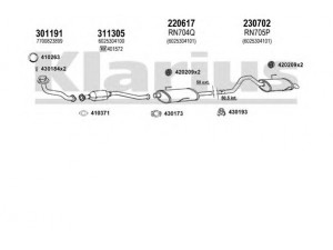 KLARIUS 720739E išmetimo sistema 
 Išmetimo sistema -> Išmetimo sistema, visa