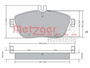 METZGER 1170215 stabdžių trinkelių rinkinys, diskinis stabdys 
 Techninės priežiūros dalys -> Papildomas remontas
006 420 4620, A006 420 4620