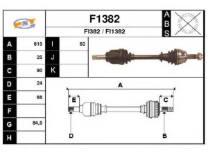 SNRA F1382 kardaninis velenas 
 Ratų pavara -> Kardaninis velenas
46307674