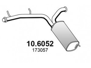 ASSO 10.6052 vidurinis duslintuvas 
 Išmetimo sistema -> Duslintuvas
173057, 9661845180, 173057, 9661845180