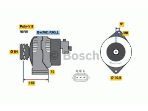 BOSCH 0 986 044 501 kintamosios srovės generatorius 
 Elektros įranga -> Kint. sr. generatorius/dalys -> Kintamosios srovės generatorius
38 52 226F, 6204162, 91153669, 93175822