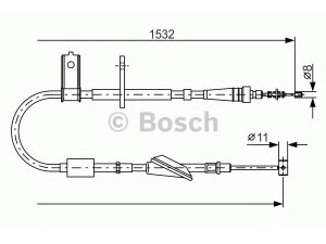BOSCH 1 987 482 093 trosas, stovėjimo stabdys 
 Stabdžių sistema -> Valdymo svirtys/trosai
54420 86G00 000, 54420-86G00