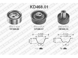 SNR KD468.01 paskirstymo diržo komplektas 
 Techninės priežiūros dalys -> Papildomas remontas
13070-2J600, 13077-54A01
