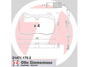 ZIMMERMANN 21471.175.2 stabdžių trinkelių rinkinys, diskinis stabdys 
 Techninės priežiūros dalys -> Papildomas remontas
