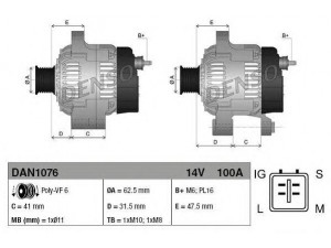 DENSO DAN1076 kintamosios srovės generatorius 
 Elektros įranga -> Kint. sr. generatorius/dalys -> Kintamosios srovės generatorius
27060-0N020, 27060-0N021, 27060-0N030