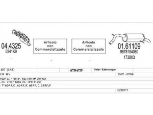 MTS C260771016386 išmetimo sistema 
 Išmetimo sistema -> Išmetimo sistema, visa
