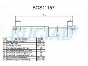 BUGIAD BGS11157 dujinė spyruoklė, bagažinė 
 Vidaus įranga -> Bagažinė
81770-0X000