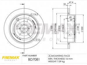 FREMAX BD-7081 stabdžių diskas 
 Stabdžių sistema -> Diskinis stabdys -> Stabdžių diskas
26700-XA00A