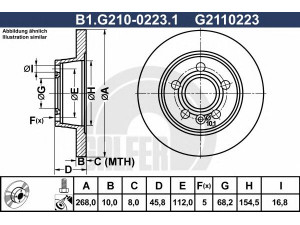 GALFER B1.G210-0223.1 stabdžių diskas 
 Stabdžių sistema -> Diskinis stabdys -> Stabdžių diskas
1001094, 1023605, 1045995, 7M0 615 601 A