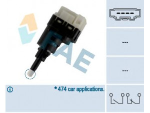 FAE 24761 stabdžių žibinto jungiklis 
 Stabdžių sistema -> Stabdžių žibinto jungiklis
1K2 945 511 RDW, 3B0 945 511, 3B0 945 511 A