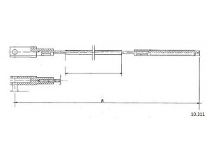CABOR 10.311 sankabos trosas 
 Dviratė transporto priemonės -> Kabeliai ir tachometro velenaai -> Sankabos trosas
211721335J
