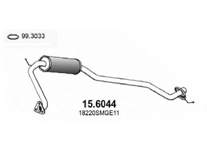 ASSO 15.6044 vidurinis duslintuvas 
 Išmetimo sistema -> Duslintuvas
18220SMGE11
